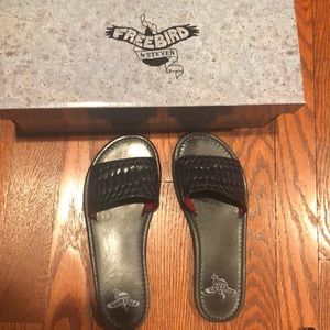 Free Bird “Golden” Sandal in Black snake